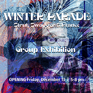 justin neely pictured with text information about winter parade superimposed